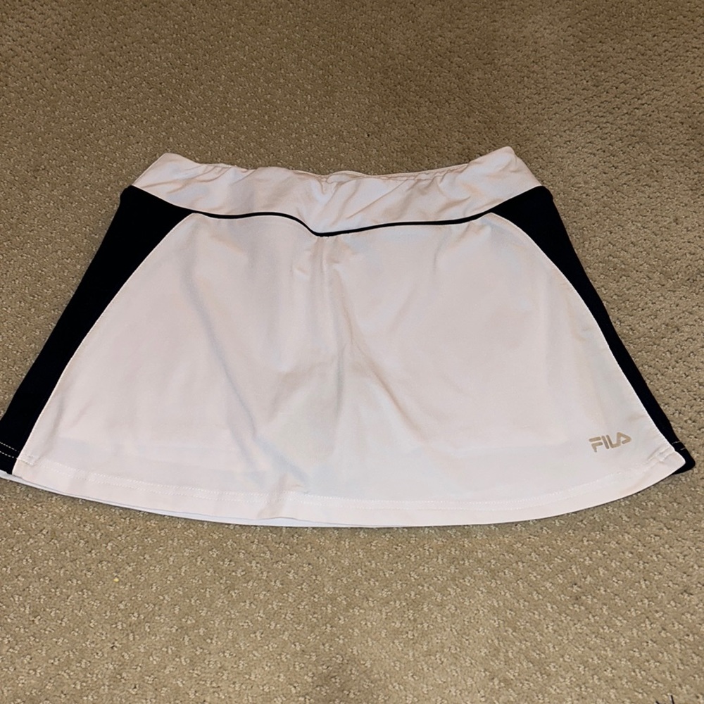 Fila White & Black Tennis Skirt